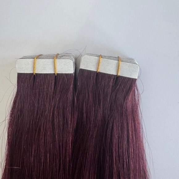 20" Tape-In Hair Extensions 50g Burgundy Wine Red #99J - Picture 3 of 4